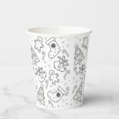 Schattigee Kerst Kleurbekers Papieren Bekers (Links)