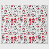 Schattigee Kerst Koe Bull Cadeaupapier (Vlak)