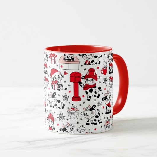 Schattigee Kerst Koe Bull Mok (Voorkant rechts)