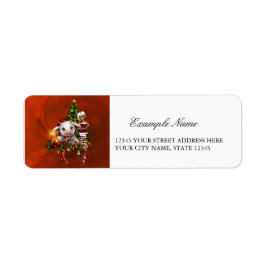 Schattigee kerst koe etiket