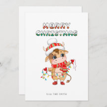 Schattigee kerst Koe in winterkledij