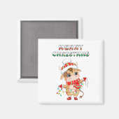 Schattigee kerst Koe in winterkledij Magneet (Voorkant / Achterkant)