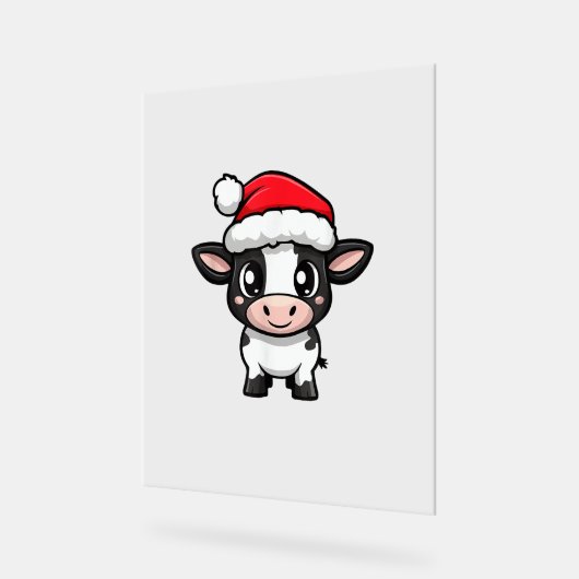 Schattigee kerst Koe Xmas Comic Acryl Bord (Hoek)