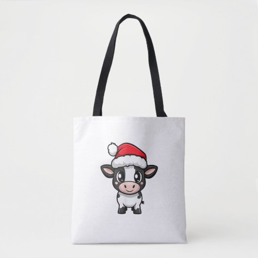 Schattigee kerst Koe Xmas Comic Tote Bag (Voorkant)