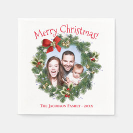Schattigee Kerst krans foto Lijst vakantie Servet