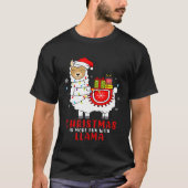 Schattigee Kerst Llama Pajama met Sinterklaas Pet T-shirt (Voorkant)