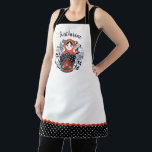 Schattigee kerst Matryoshka Nesting Doll Schort<br><div class="desc">Een leuke moderne kerstmatryoshka russische nestpop siert dit schort. Personaliseer het met jouw naam. De rand van het schort heeft een zwart-wit duivenpatroon met een rif. Een leuk cadeau voor kerst. Ontworpen voor u door Blackberry Boulevard.</div>