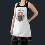 Schattigee kerst Matryoshka Nesting Doll Schort<br><div class="desc">Een leuke moderne kerstmatryoshka russische nestpop siert dit schort. Personaliseer het met jouw naam. De rand van het schort heeft een zwart-wit duivenpatroon met een rif. Een leuk cadeau voor kerst. Ontworpen voor u door Blackberry Boulevard.</div>
