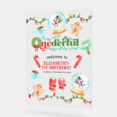 Schattigee Kerst Meest Mooie Eerste Verjaardag Acryl Bord (Hoek)