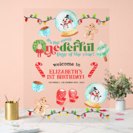 Schattigee Kerst Meest Mooie Eerste Verjaardag Acryl Bord