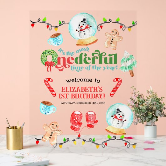 Schattigee Kerst Meest Mooie Eerste Verjaardag Acryl Bord (Huwelijk)