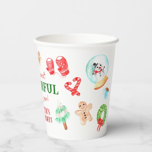 Schattigee Kerst Meest Mooie Eerste Verjaardag Papieren Bekers (Achterkant)