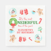 Schattigee Kerst Meest Mooie Eerste Verjaardag Servet (Voorkant)