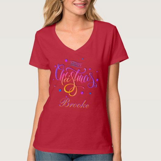 Schattigee kerst monogrammed familie aangepaste me t-shirt (Voorkant)