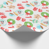 Schattigee kerst mooiste tijd van het jaar cadeaupapier (Hoek)