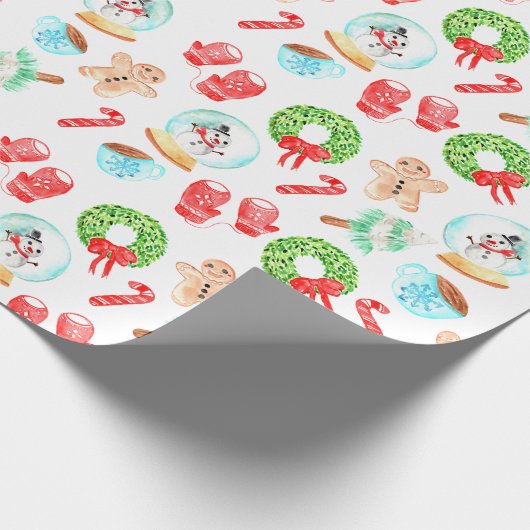 Schattigee kerst mooiste tijd van het jaar cadeaupapier (Hoek)