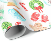 Schattigee kerst mooiste tijd van het jaar cadeaupapier (Rol Hoek)