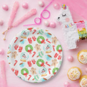 Schattigee kerst mooiste tijd van het jaar papieren bordje (Feest)