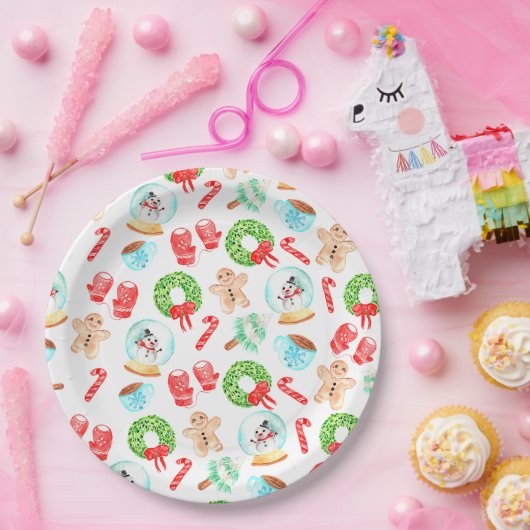 Schattigee kerst mooiste tijd van het jaar papieren bordje (Feest)