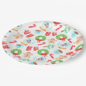 Schattigee kerst mooiste tijd van het jaar papieren bordje (Gekanteld)