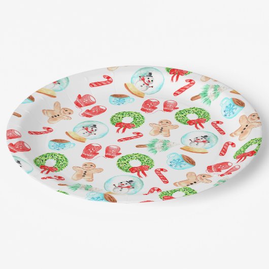 Schattigee kerst mooiste tijd van het jaar papieren bordje (Gekanteld)