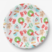 Schattigee kerst mooiste tijd van het jaar papieren bordje (Voorkant)