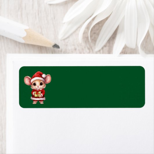 Schattigee Kerst Mouse Adresetiketten Etiket (Insitu)