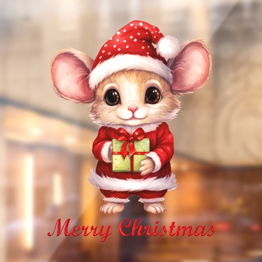 Schattigee Kerst Mouse Window Cling Raamsticker (Vel 2)
