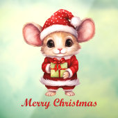 Schattigee Kerst Mouse Window Cling Raamsticker (Vel 3)