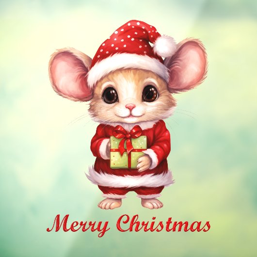 Schattigee Kerst Mouse Window Cling Raamsticker (Vel 3)