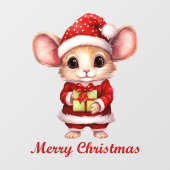 Schattigee Kerst Mouse Window Cling Raamsticker (Vel)