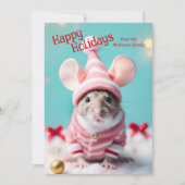 Schattigee kerst muis bijbelvers foto feestdagenkaart (Voorkant)