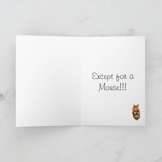 Schattigee Kerst Muis met Script Feestdagen Kaart (Binnen)