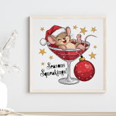 Schattigee Kerst Muis Seizoenen Squeakings Typogra Perfect Poster