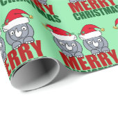 Schattigee kerst neushoorn cadeaupapier (Rol Hoek)