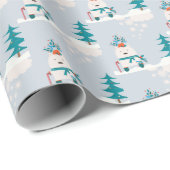 Schattigee Kerst Nieuwjaar Mr Snow Beer Cadeaupapier (Rol Hoek)