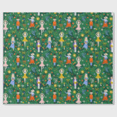 Schattigee Kerst Notenkraker Ballerina Muizenbogen Cadeaupapier (Vlak)