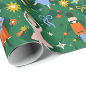 Schattigee Kerst Notenkraker Ballerina Muizenbogen Cadeaupapier (Rol Hoek)