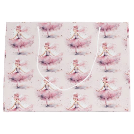 Schattigee kerst notenkraker ballerina waterverf groot cadeauzakje (Voorkant)