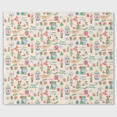 Schattigee kerst notenkraker cookies aangepaste na cadeaupapier (Vlak)