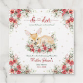 Schattigee kerst Oh Deer Baby shower Bedankjes Labels (Achterkant)