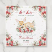 Schattigee kerst Oh Deer Baby shower Bedankjes Labels (Voorkant)