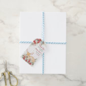Schattigee kerst Oh Deer Baby shower Cadeaulabel (Met Touw)