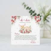 Schattigee Kerst Oh Deer Baby shower Dank u Bedankkaart (Staand voorkant)
