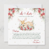 Schattigee Kerst Oh Deer Baby shower Dank u Bedankkaart (Voorkant)