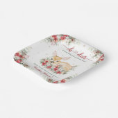 Schattigee kerst Oh Deer Baby shower Papieren Bordje (Gebogen)