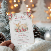 Schattigee kerst Oh Deer Baby shower Uitnodiging