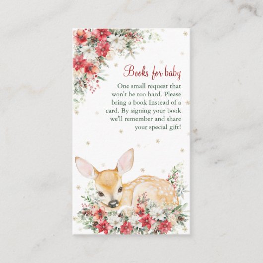 Schattigee Kerst Oh Herten Baby shower Boeken voor Informatiekaartje (Voorkant)