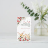 Schattigee Kerst Oh Herten Baby shower Luier Raffl Informatiekaartje (Staand voorkant)