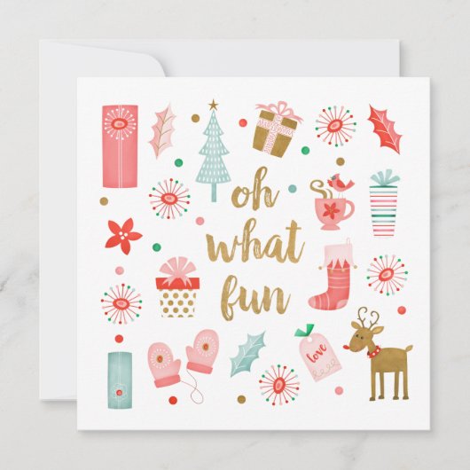 Schattigee Kerst Oh Wat Leuke Foto Platte Kaart (Voorkant)